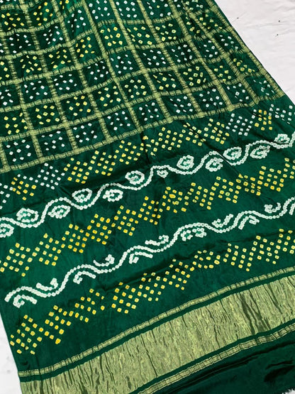 Beautiful Designer Pure Gajji Chokda Lagdi Pallu Saree