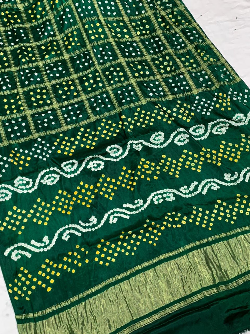 Beautiful Designer Pure Gajji Chokda Lagdi Pallu Saree