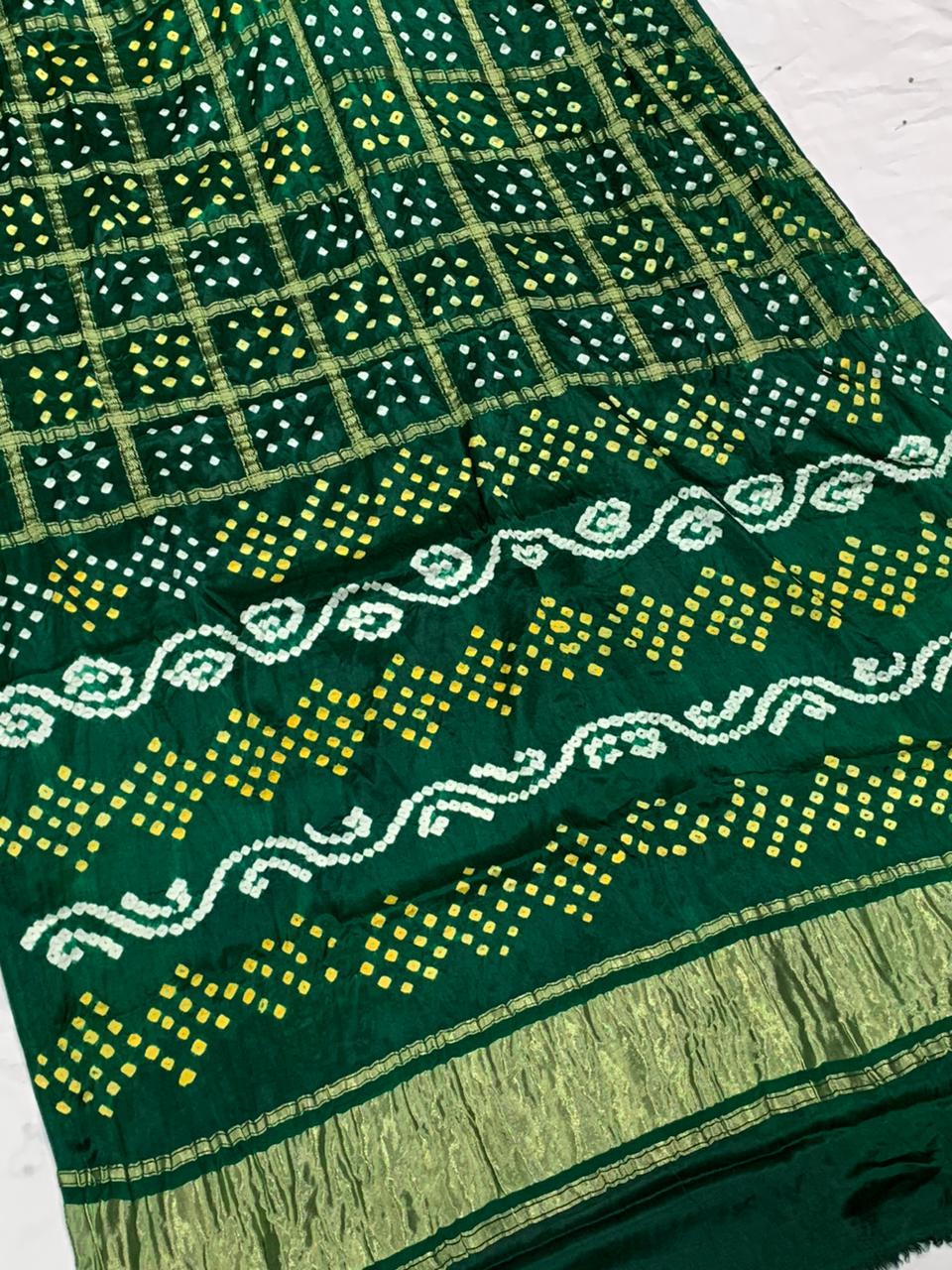 Beautiful Designer Pure Gajji Chokda Lagdi Pallu Saree