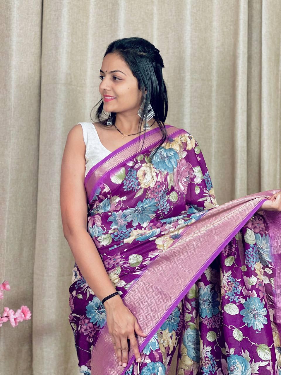 Beautiful Designer Daily Wear Soft Dola Silk Slub Saree