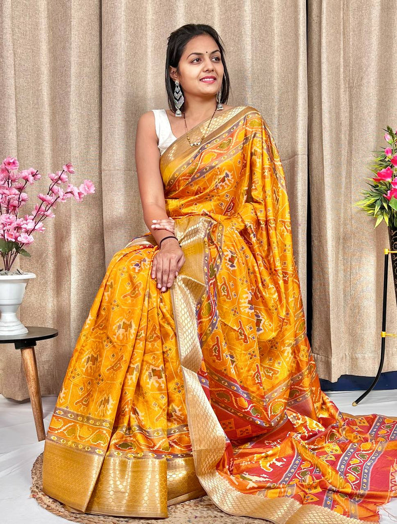 Beautiful Designer Hit Flower Pure Dola Silk Saree