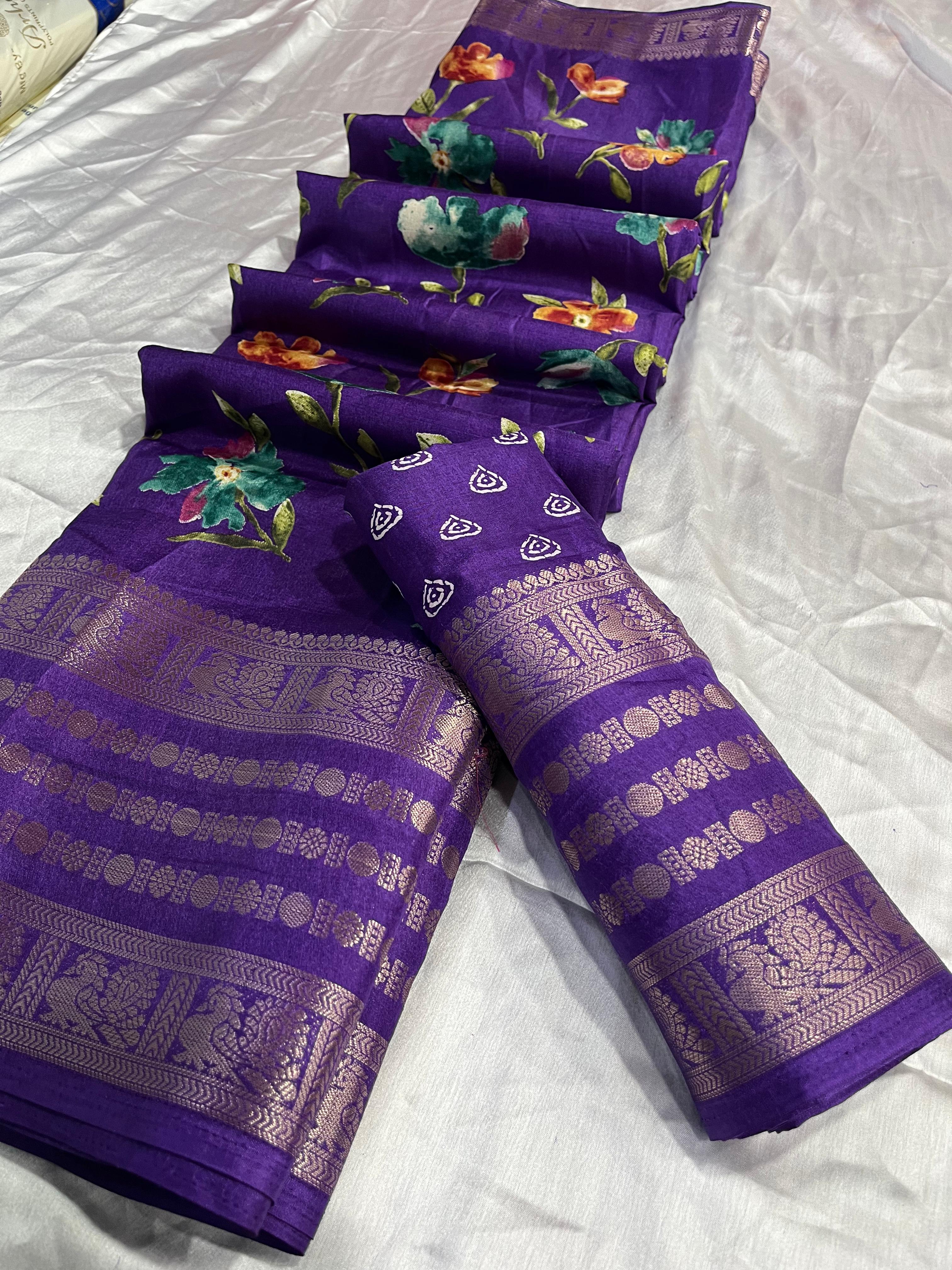 Beautiful Designer Special Kalamkari Dola Silk Saree