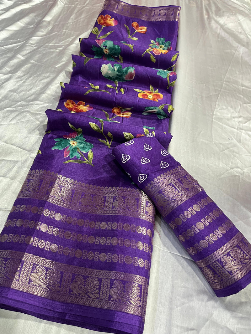 Beautiful Designer Special Kalamkari Dola Silk Saree