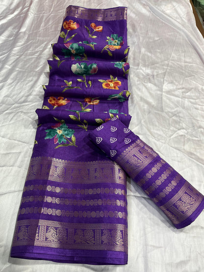 Beautiful Designer Special Kalamkari Dola Silk Saree