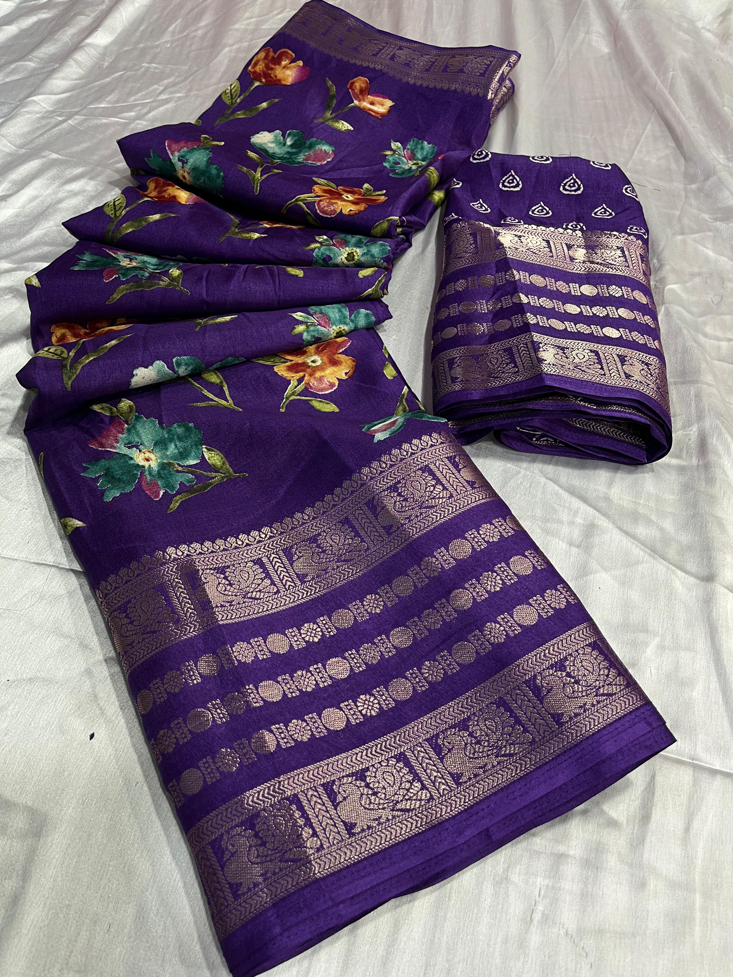 Beautiful Designer Special Kalamkari Dola Silk Saree