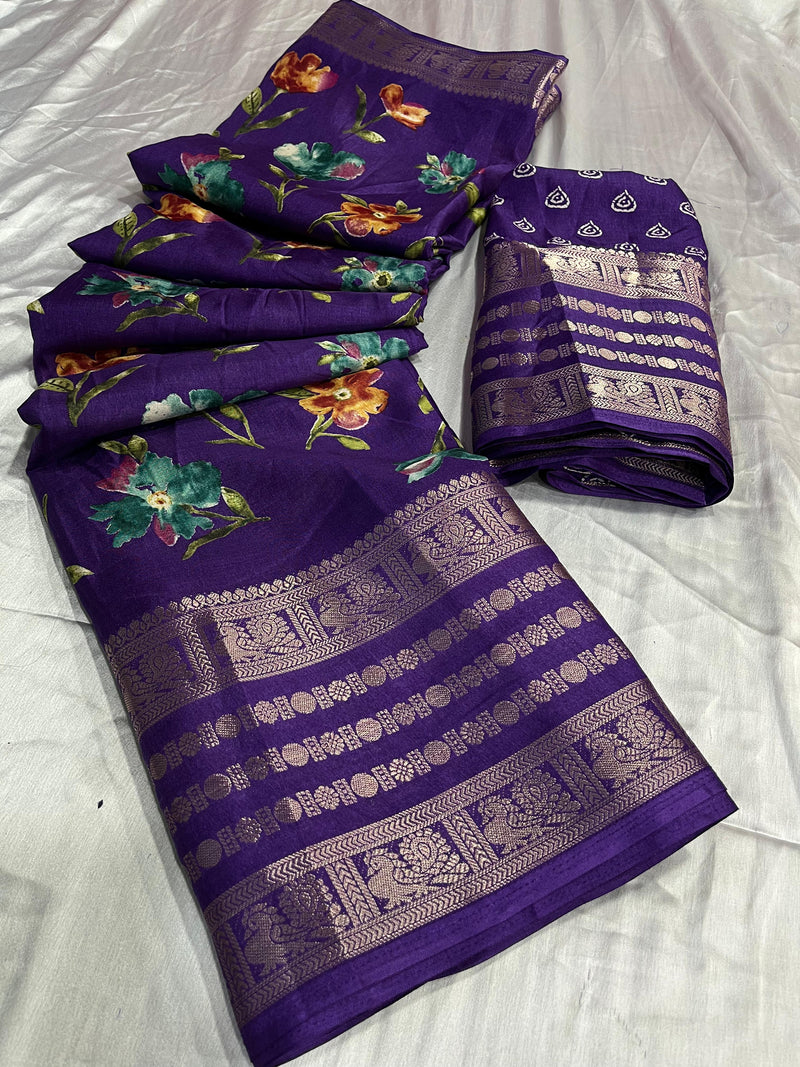 Beautiful Designer Special Kalamkari Dola Silk Saree