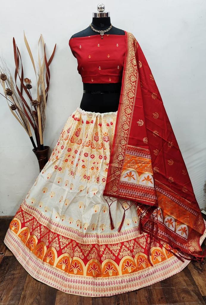 Beautiful Designer Banarasi Barcode Lehenga Choli