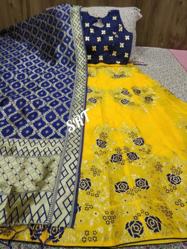 Beautiful Designer Banarasi Barcode Lehenga Choli