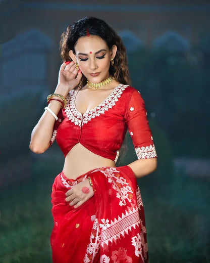 Party Wear Designer Heavy Soft Organza Saree