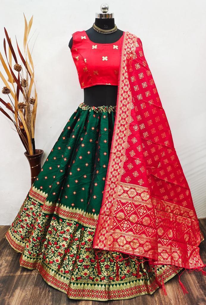 Beautiful Designer Banarasi Barcode Lehenga Choli