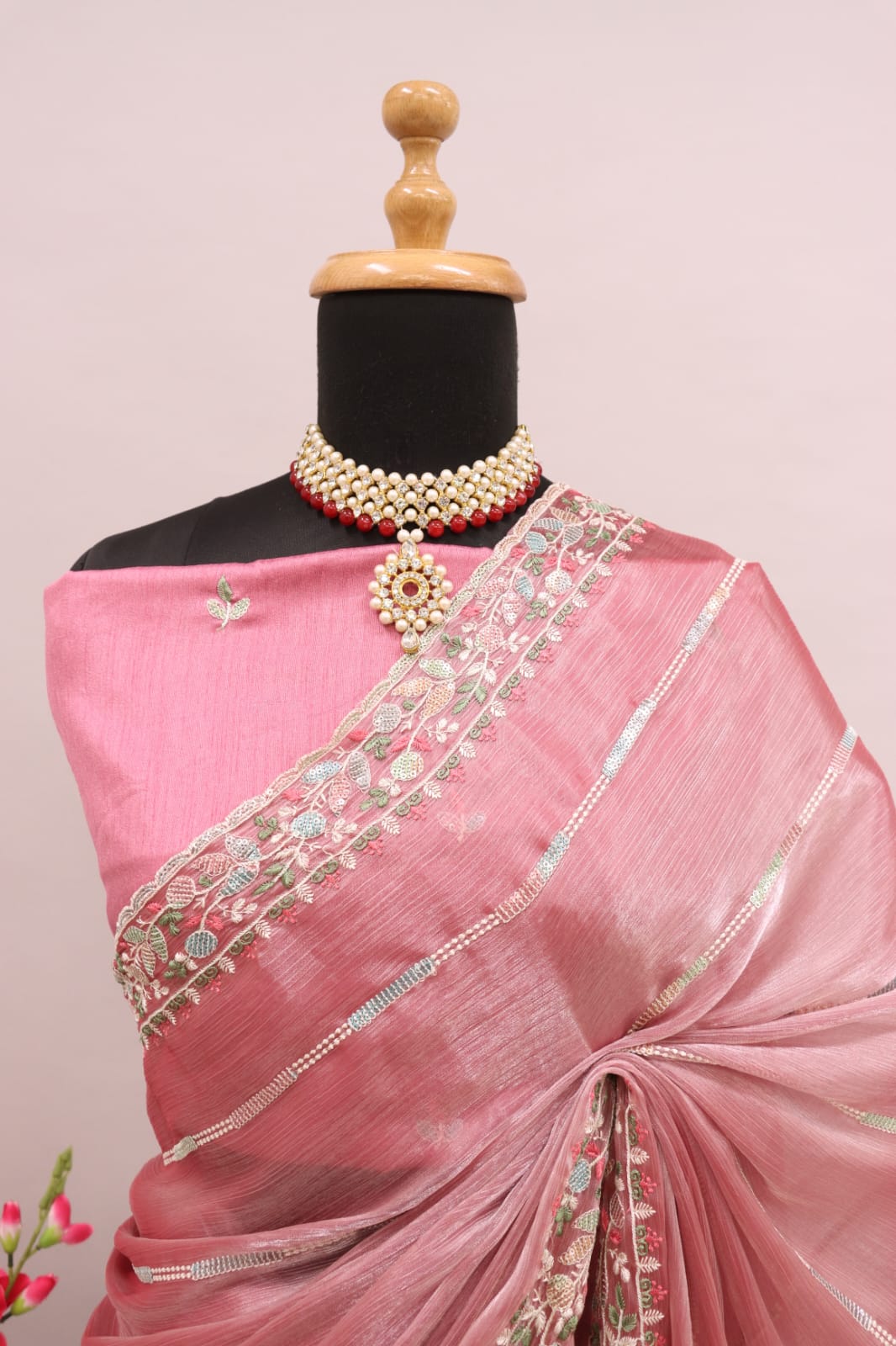 Beautiful Designer Jimi Chhu Burberry Multi Colour Sequence Saree