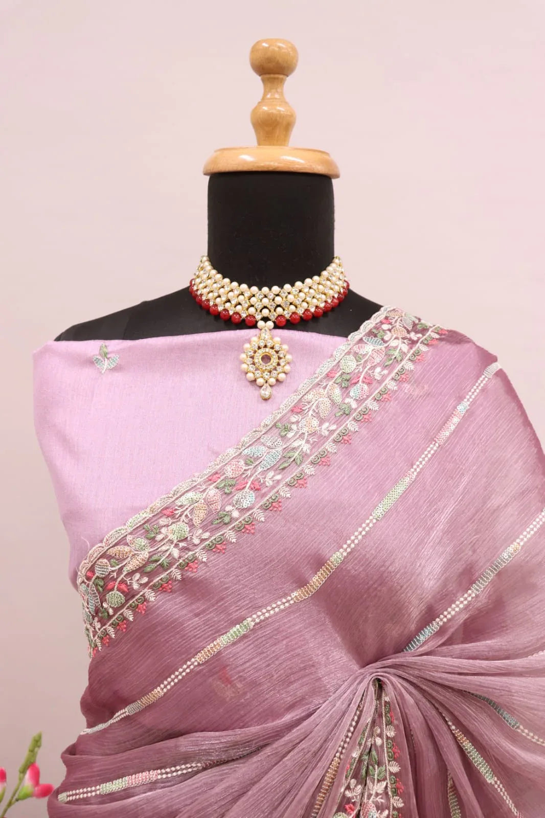 Beautiful Designer Jimi Chhu Burberry Multi Colour Sequence Saree