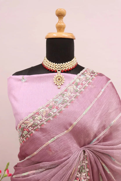 Beautiful Designer Jimi Chhu Burberry Multi Colour Sequence Saree