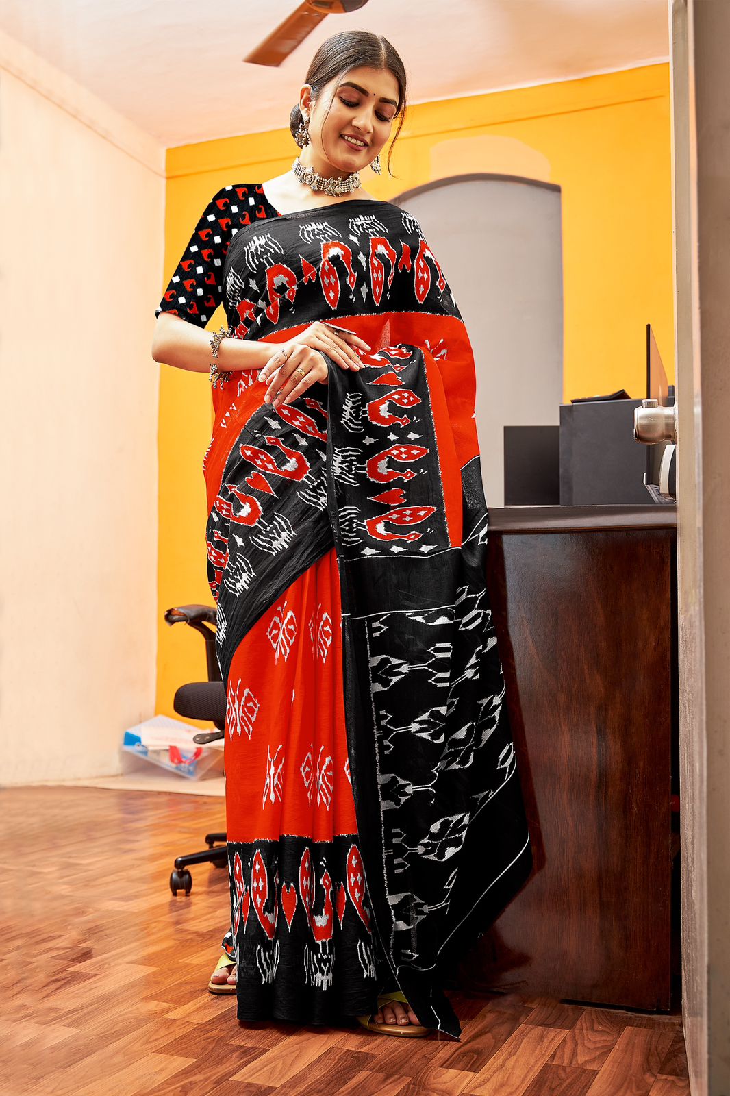 Beautiful Designer Pure Soft Jaipur Block Print Cotton Saree