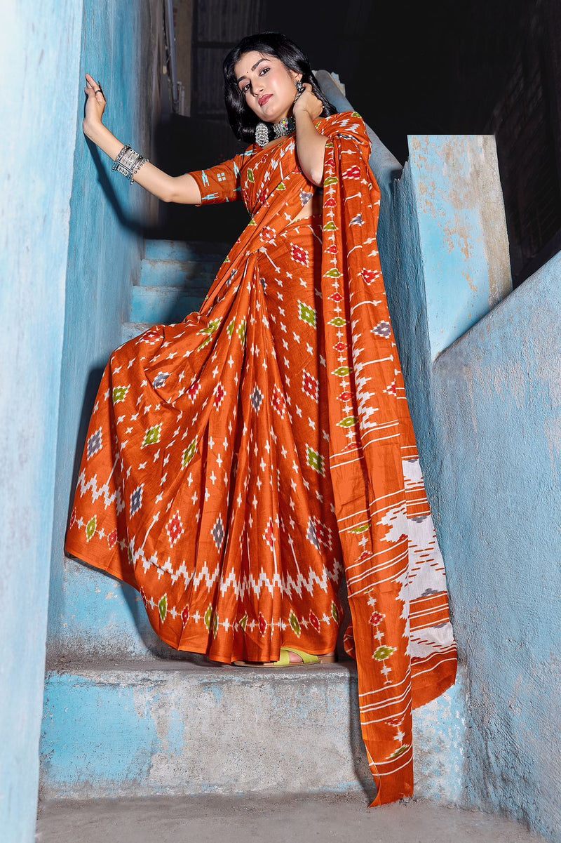 Beautiful Designer Pure Soft Jaipur Block Print Cotton Saree