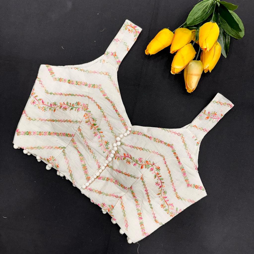 Beautiful Designer Pure Camric Cotton Diable Blouse