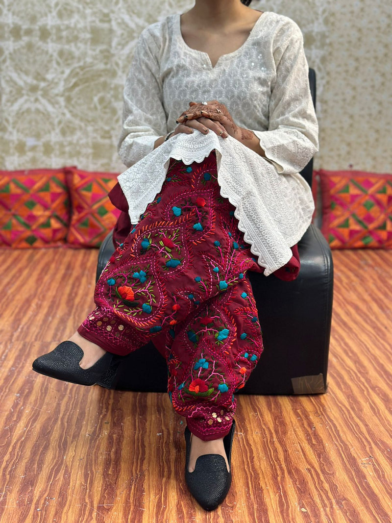 Beautiful Designer Pure Lucknowi Chikankari Kurti Salwar Set