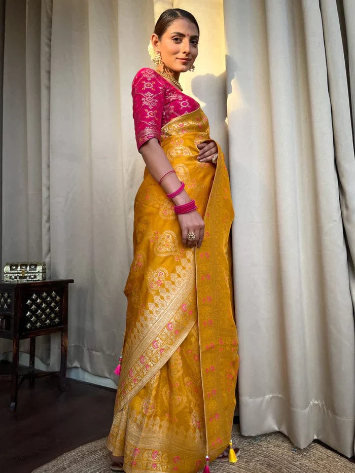 Beautiful Designer Rasbari Rich Pallu Zari Weaving Saree