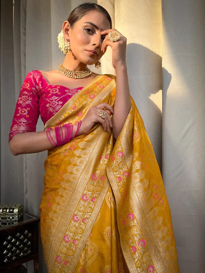 Beautiful Designer Rasbari Rich Pallu Zari Weaving Saree