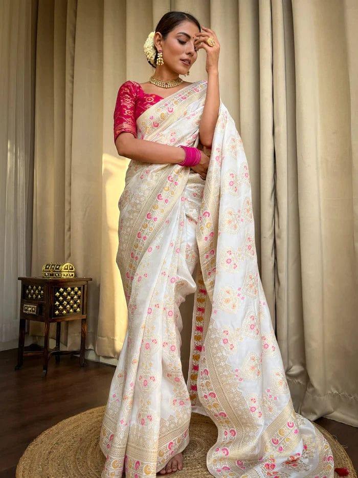 Beautiful Designer Rasbari Rich Pallu Zari Weaving Saree