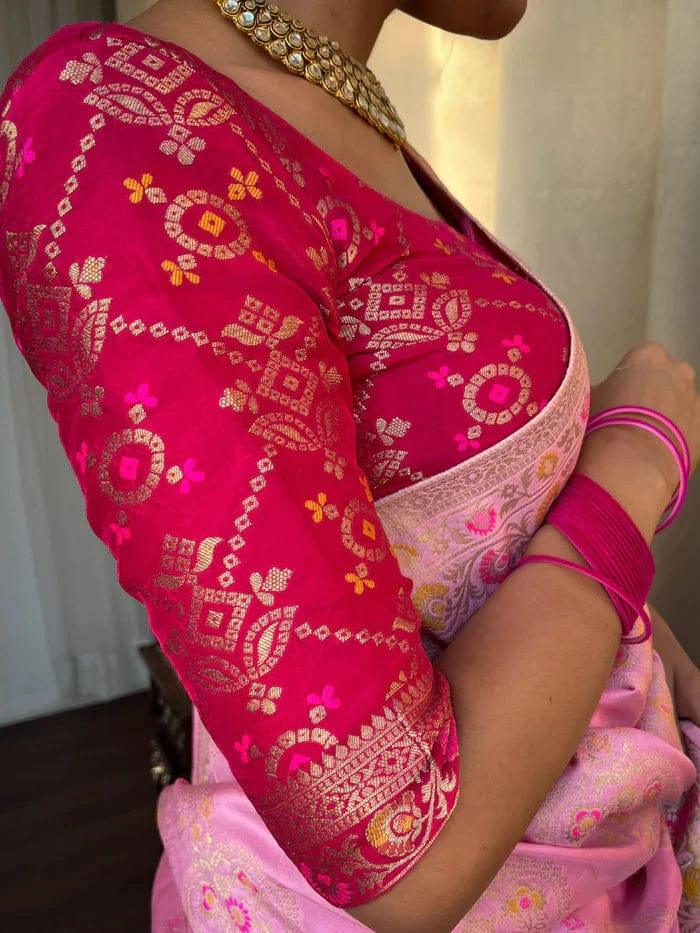 Beautiful Designer Rasbari Rich Pallu Zari Weaving Saree