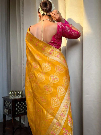 Beautiful Designer Rasbari Rich Pallu Zari Weaving Saree