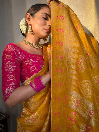 Beautiful Designer Rasbari Rich Pallu Zari Weaving Saree