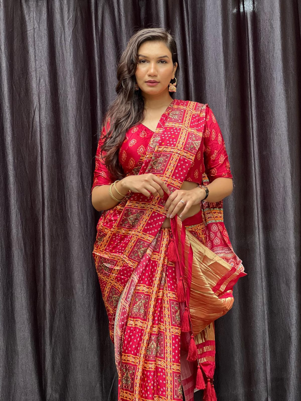 Beautiful Designer Special Gajji Gharchola Print Saree