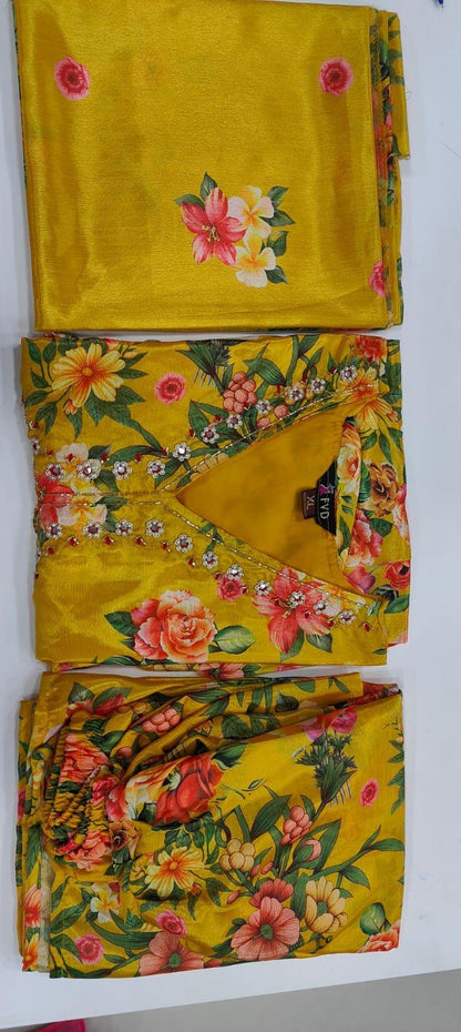 Beautiful Designer Alia Cut Flower Print Suit