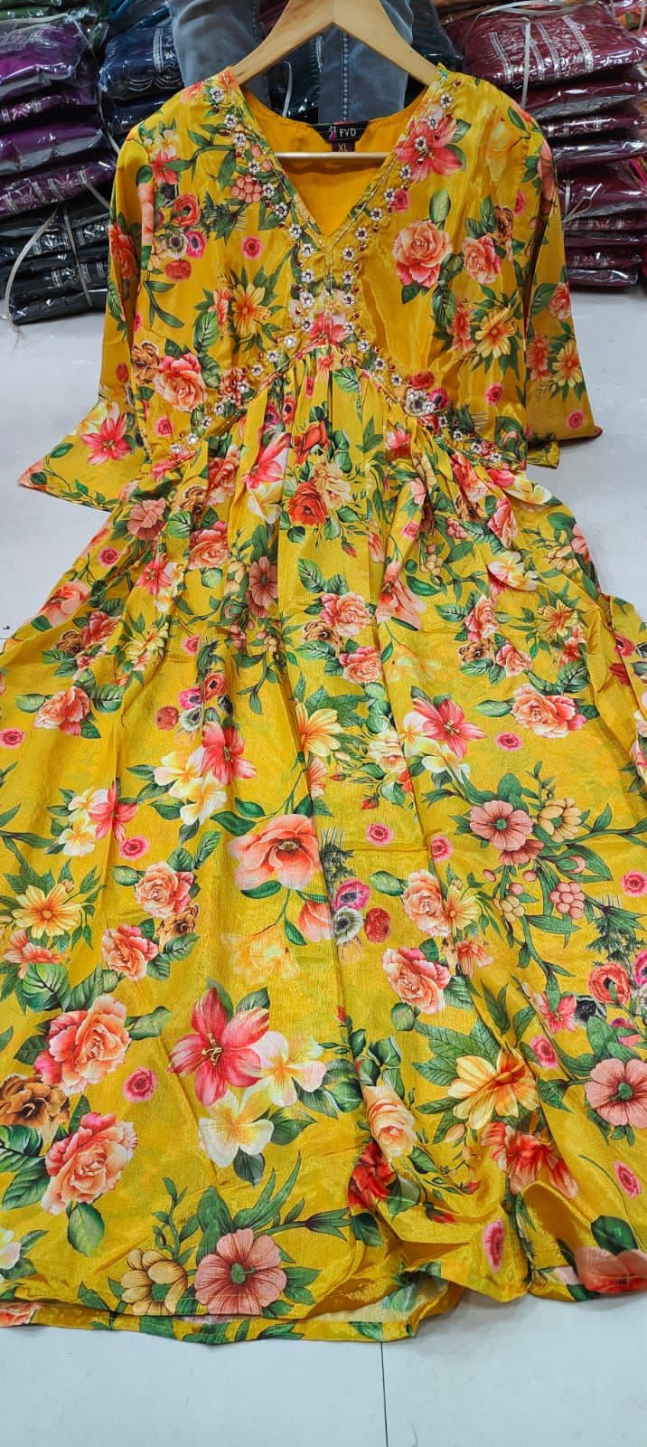 Beautiful Designer Alia Cut Flower Print Suit