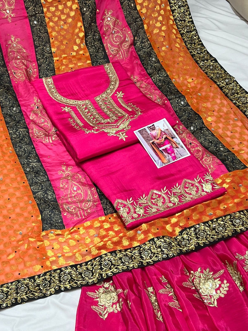 Punjabi Boutique Designer Upada Silk Salwar Suite