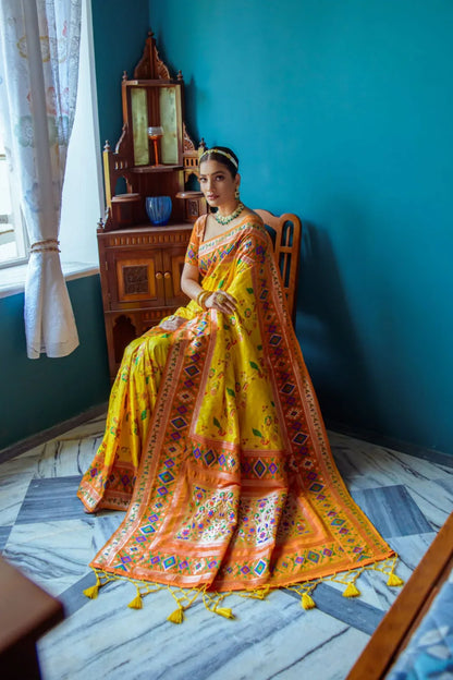 Banarasi Soft Silk Paithani Patola Saree