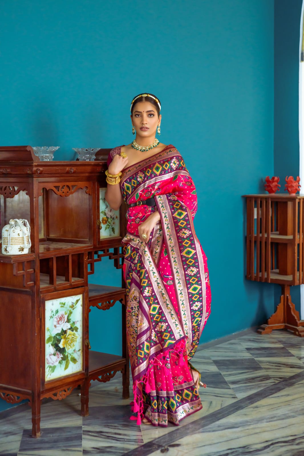 Banarasi Soft Silk Paithani Patola Saree