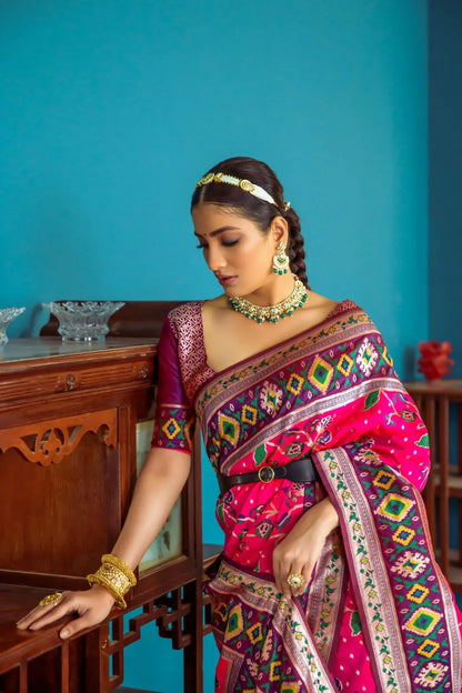 Banarasi Soft Silk Paithani Patola Saree