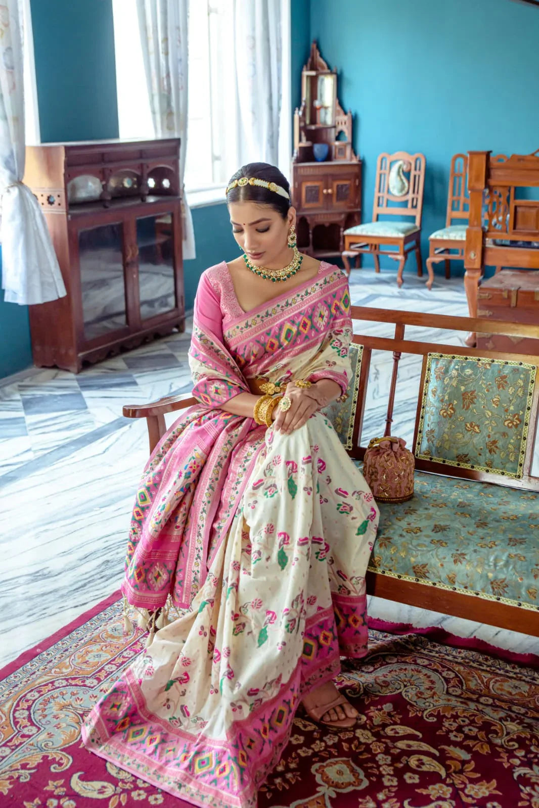 Banarasi Soft Silk Paithani Patola Saree