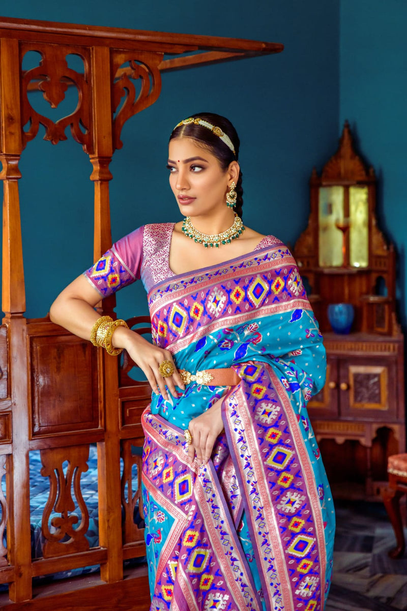 Banarasi Soft Silk Paithani Patola Saree