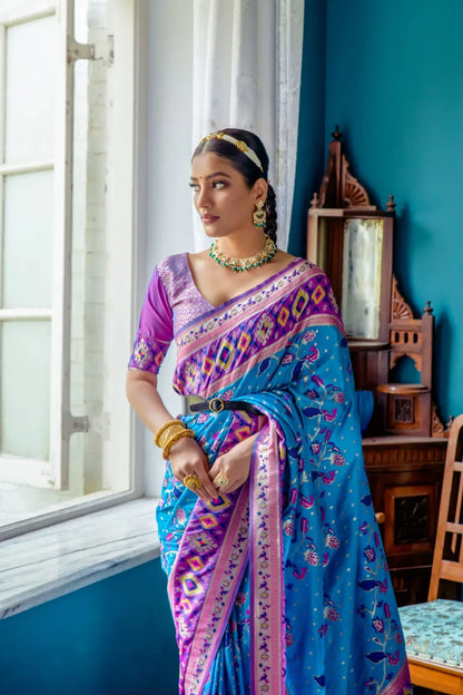 Banarasi Soft Silk Paithani Patola Saree