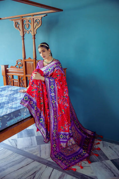 Banarasi Soft Silk Paithani Patola Saree