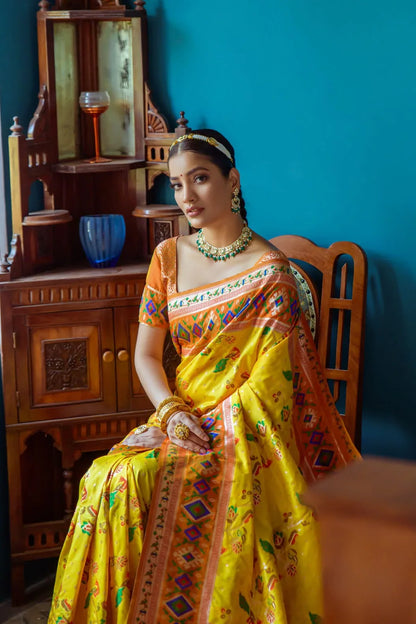 Banarasi Soft Silk Paithani Patola Saree