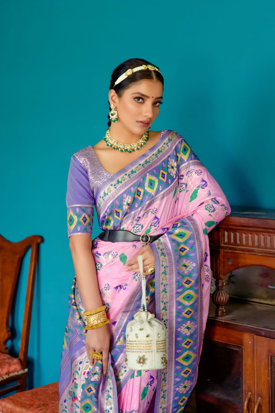 Banarasi Soft Silk Paithani Patola Saree