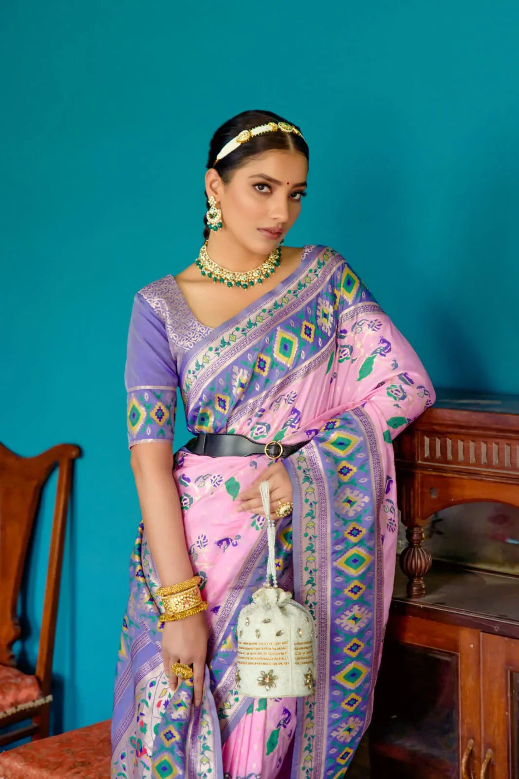 Banarasi Soft Silk Paithani Patola Saree