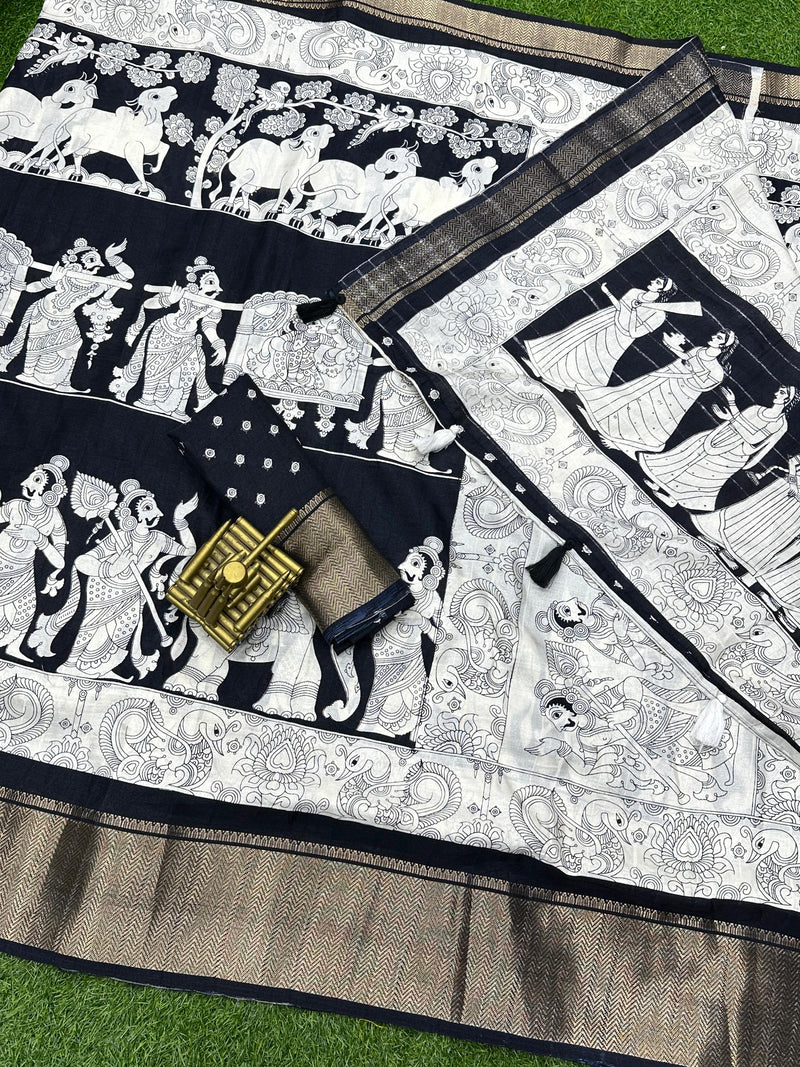 Beautiful Designer Kadambari Soft Cotton Saree