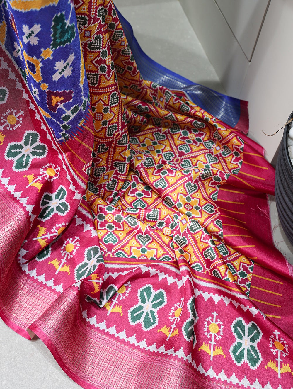 Beautiful Designer Digital Patola Printed Dola Silk Saree