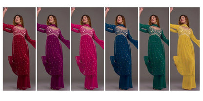 Yd 005 Georgette Readymade Plazzo Style Suits (1199x06)