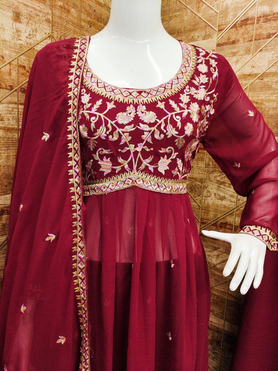 Beautiful Designer Yd 005 Georgette Readymade Plazzo Style Suits
