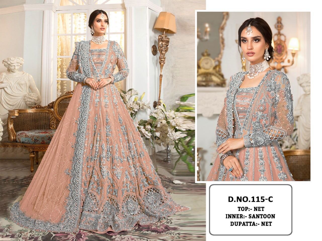 KF 115 Heavy Butterfly Net Exclusive Pakistani Salwaar Suit