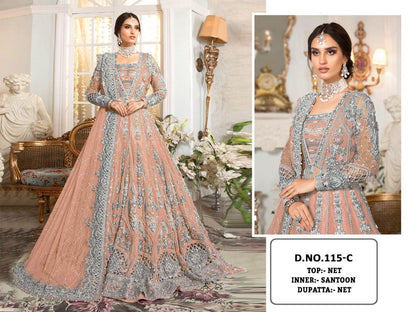 KF 115 Heavy Butterfly Net Exclusive Pakistani Salwaar Suit