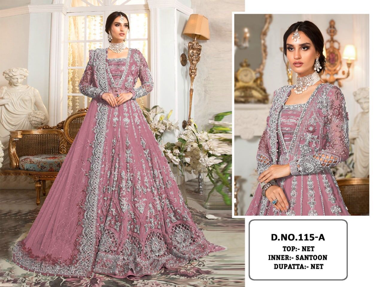 KF 115 Heavy Butterfly Net Exclusive Pakistani Salwaar Suit (1299x05)
