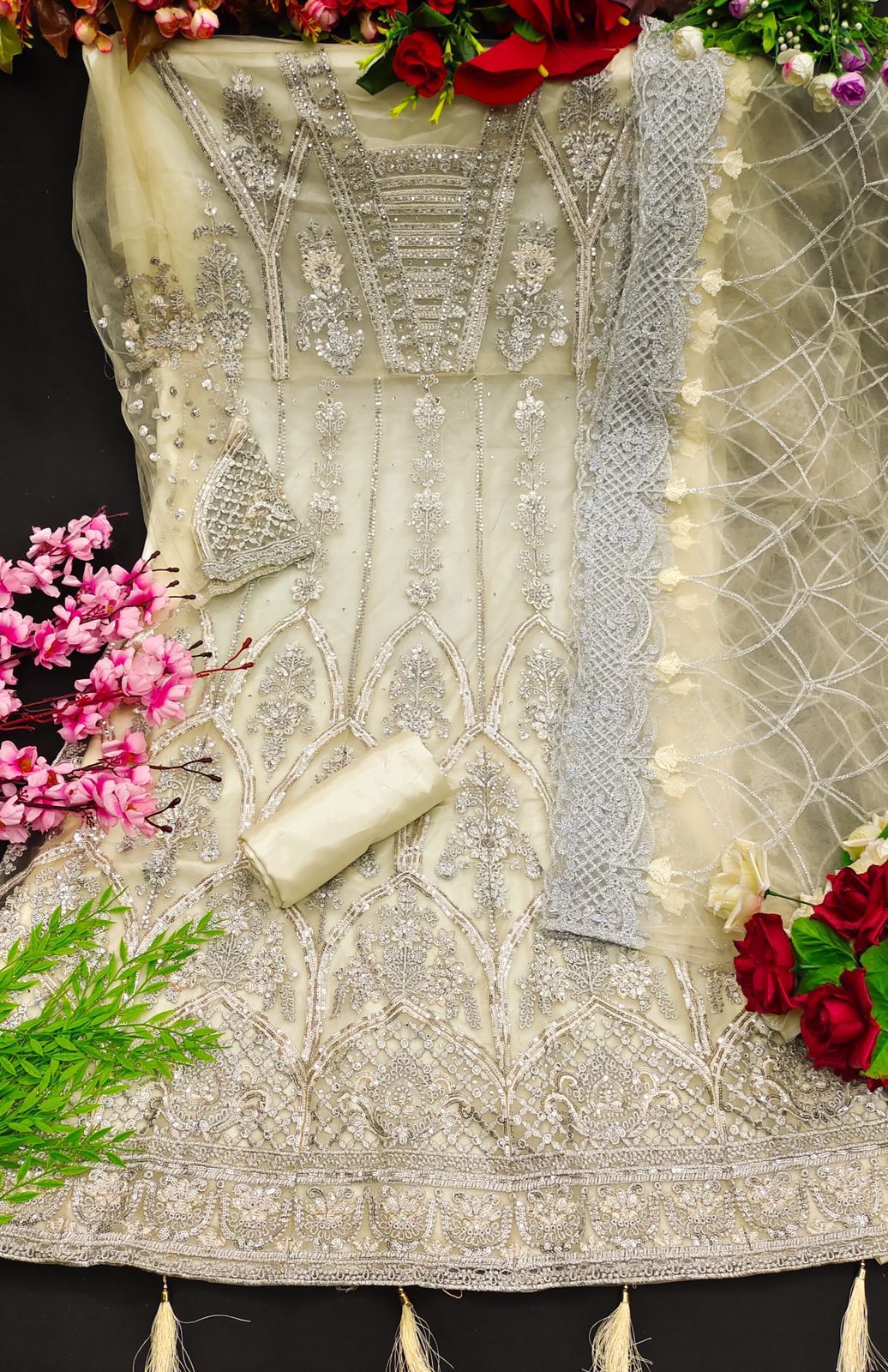 KF 115 Heavy Butterfly Net Exclusive Pakistani Salwaar Suit