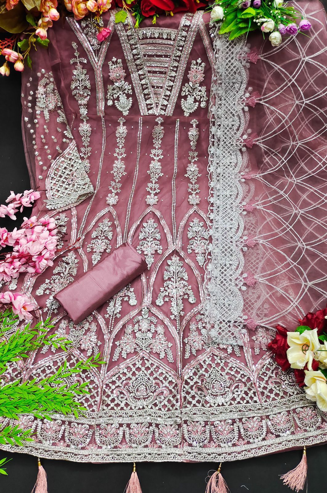 KF 115 Heavy Butterfly Net Exclusive Pakistani Salwaar Suit (1299x05)